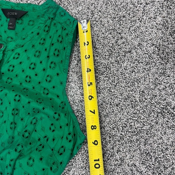 J Crew Eyelet Sleeveless 100% Cotton Lined Buttoned Shirt Dress Women’s Size 2 T - Picture 11 of 13